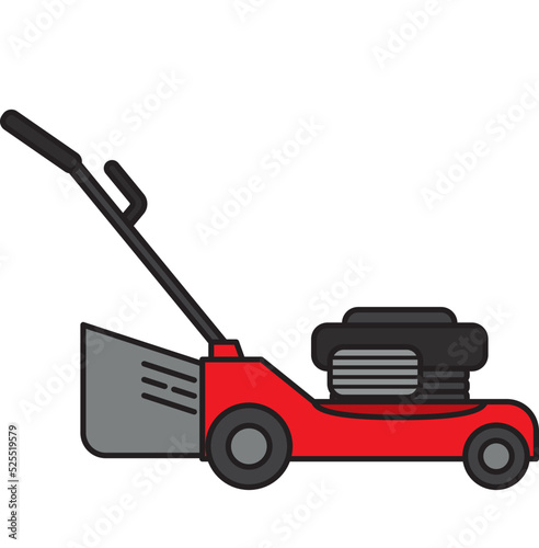 Lawn mower, illustration, vector on a white background. EPS10.