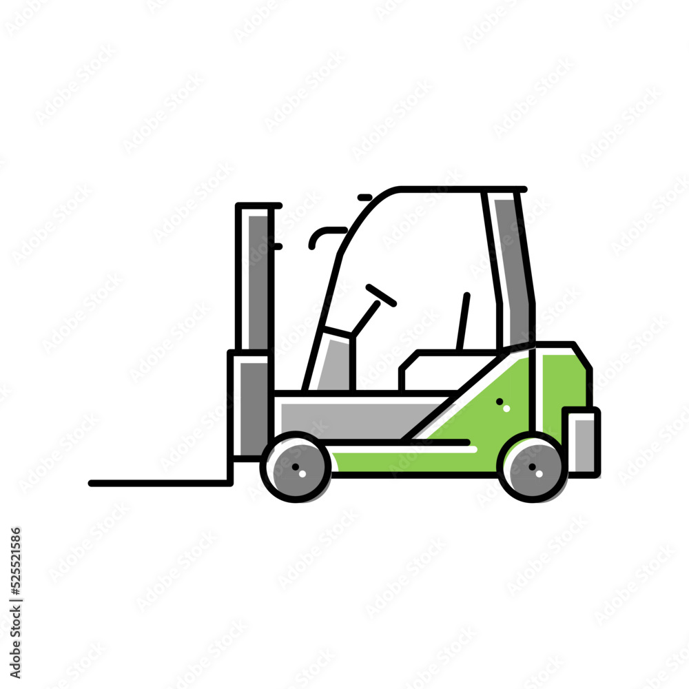 forklift construction car vehicle color icon vector illustration