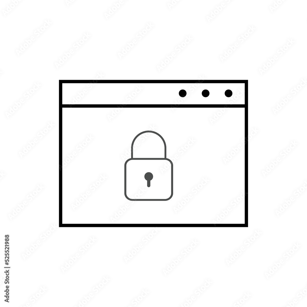 Web security line icons. Website security shield protection icon symbol Web security line icons. Website security shield protection icon symbol