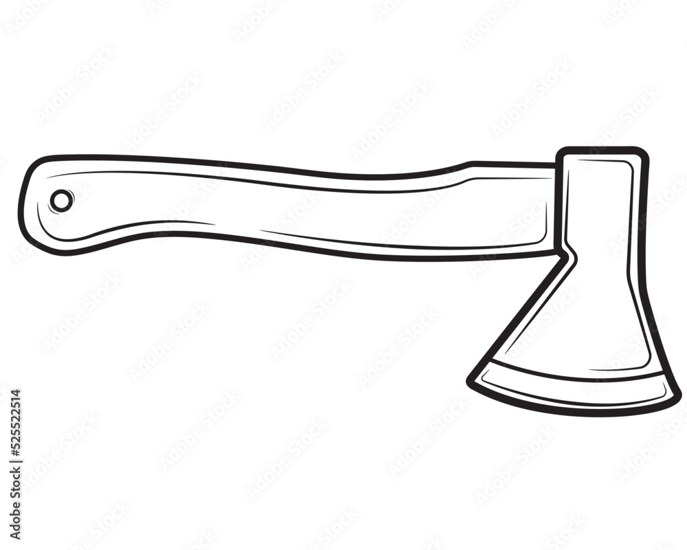 Fototapeta premium Axe illustration isolated on white background. Repair tool. Vector illustration
