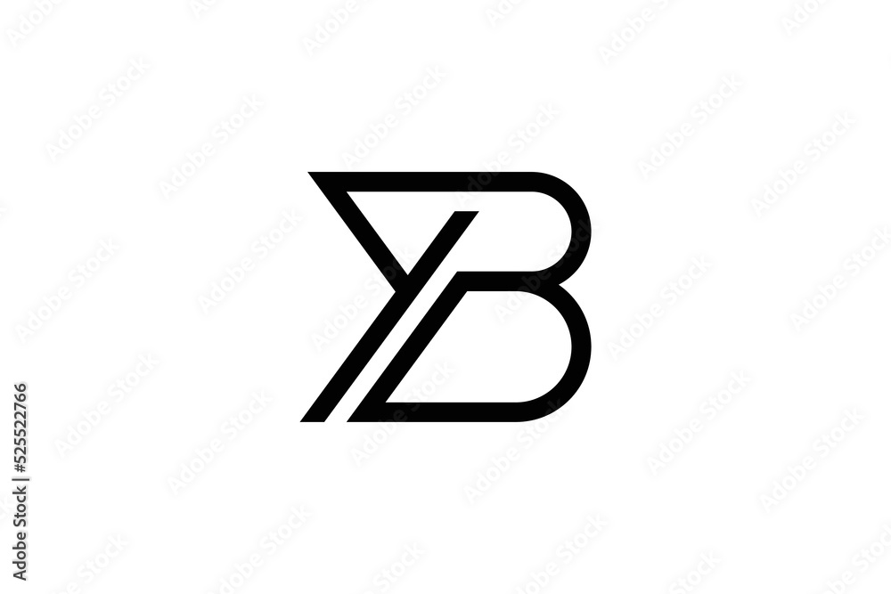 YB logo with a minimal design. An icon of a BY letter on a luxury