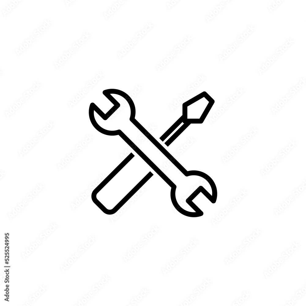Car repair line icon isolated on white background Car repair line icon isolated on white background