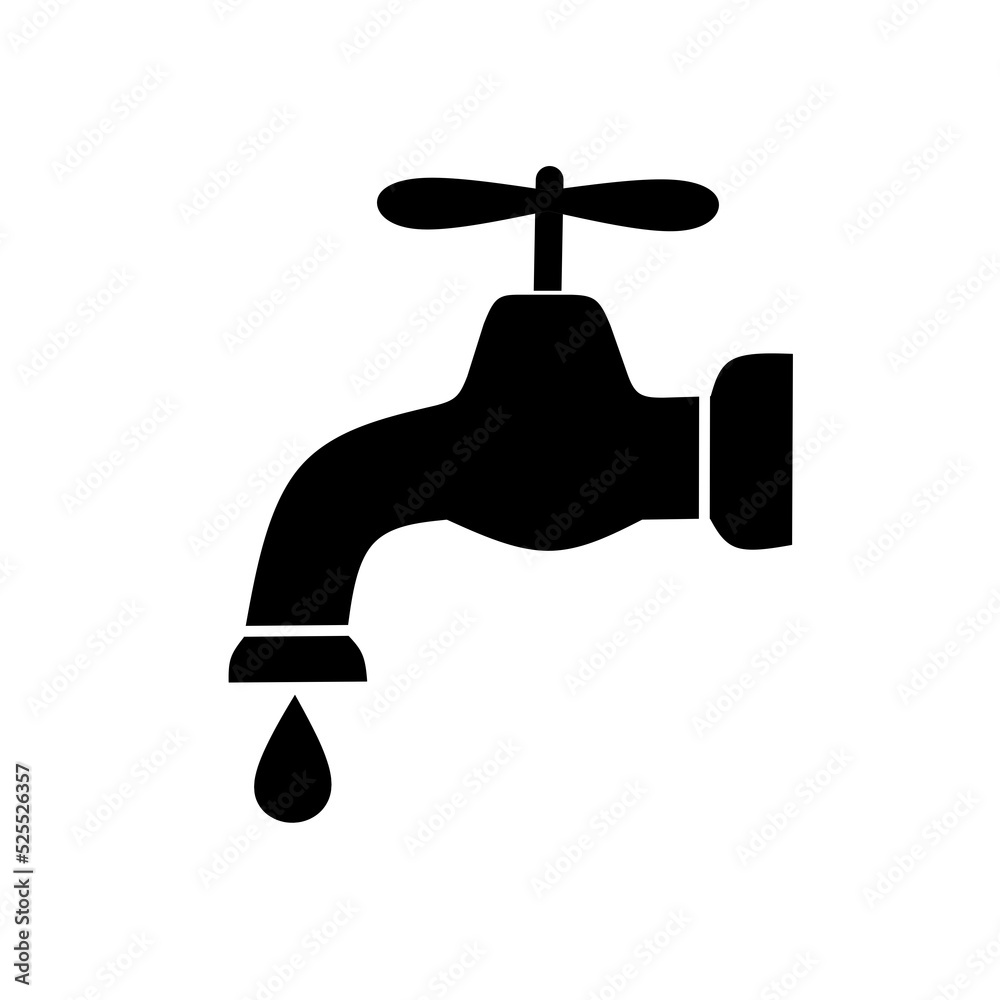 water faucet icon with trendy design