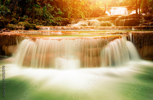 Huay Mae Kamin Waterfall  beautiful waterfall in Kanchanaburi  thailand