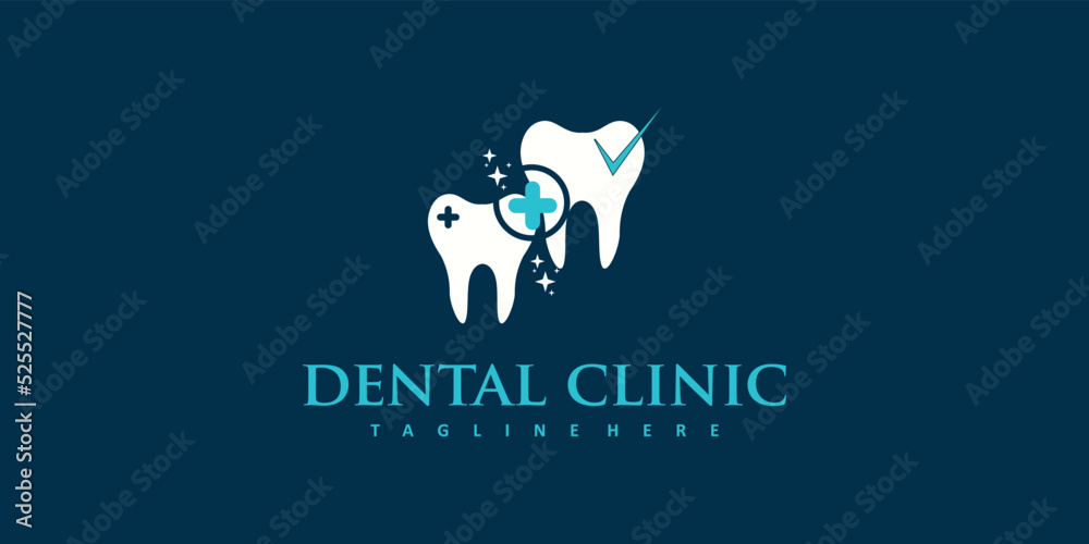 Dental logo concept with unique and creative style premium vector