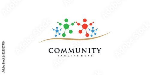 Community logo design with modern style Premium Vector