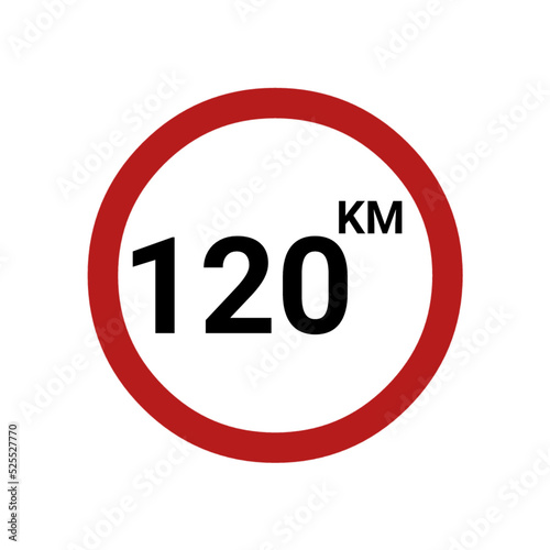 Prohibition Sign Icon Maximum speed limit of 120km/h allowed PNG royalty free