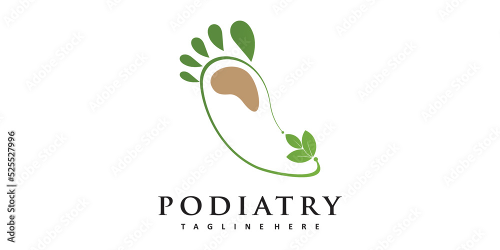 Fototapeta premium Podiatry logo design with simple concept premium vector