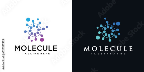 Molecule icon logo with modern abstract style design Premium Vector
