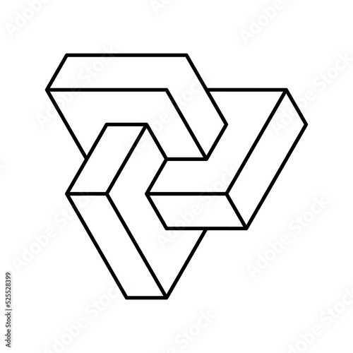 esher impossible geometric shape line icon vector illustration photo