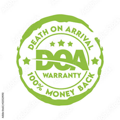Dead On Arrival Warranty Sign