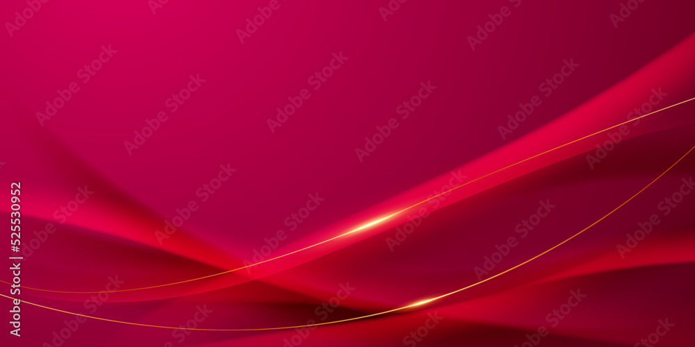 abstract background design with red geometric golden elements vector