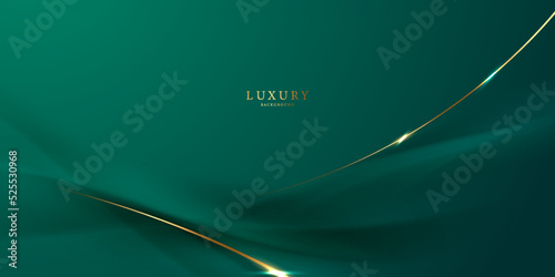 green abstract background design with elegant golden elements vector illustration