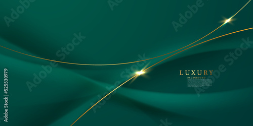 green abstract background design with elegant golden elements vector illustration