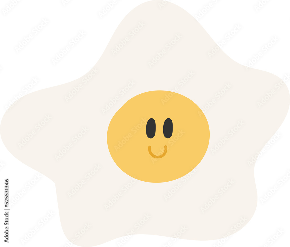 Cute fired egg cartoon doodle illustration. Cute fired egg cartoon doodle illustration.