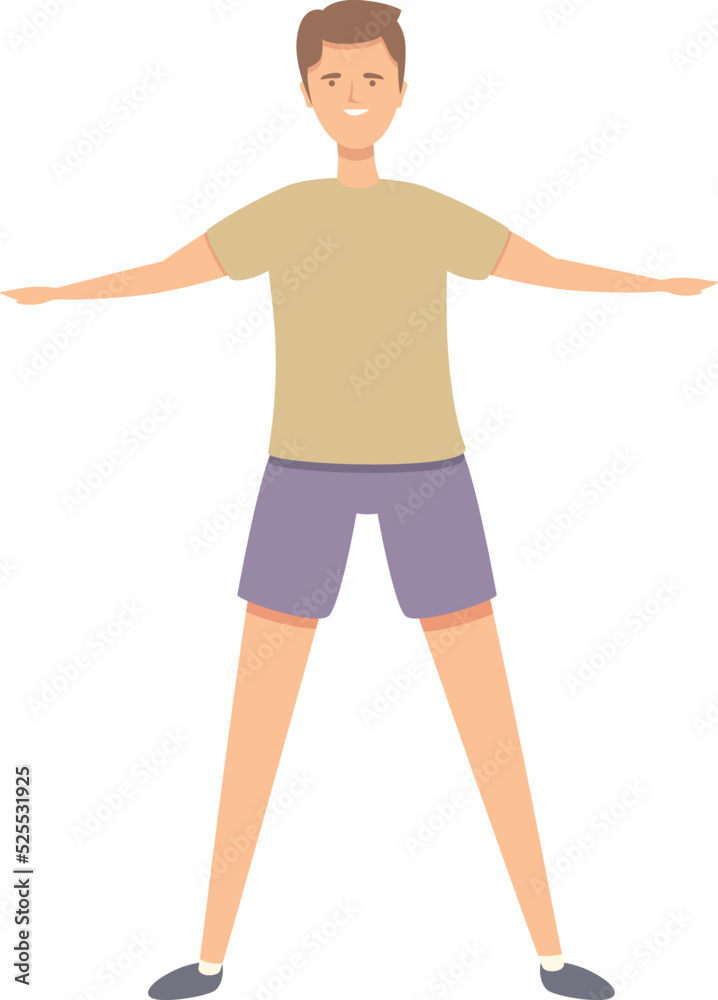 Exercise icon cartoon vector. Sport kid. Active workout Exercise icon cartoon vector. Sport kid. Active workout