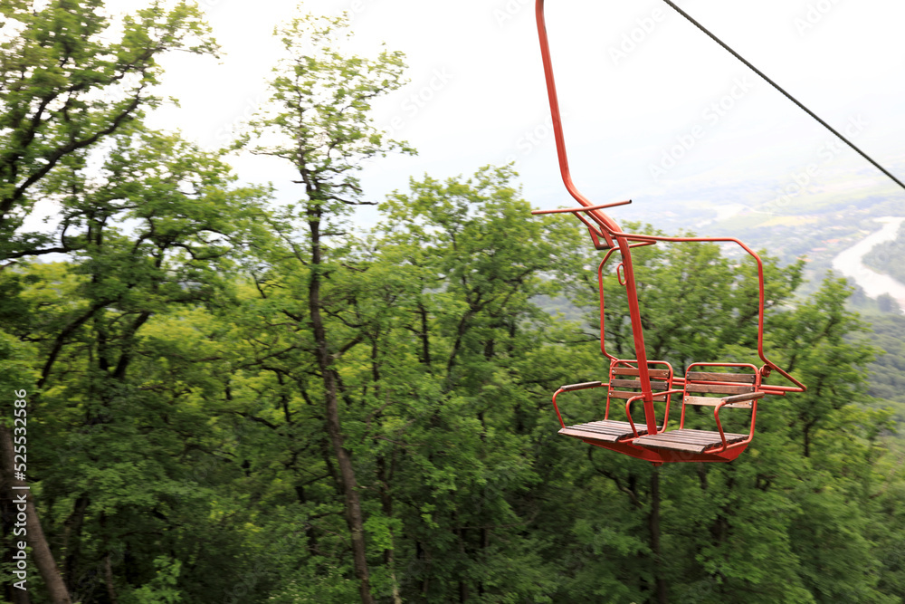Details of Savran cable car in summer