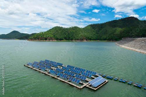 Solar cell panels on water space