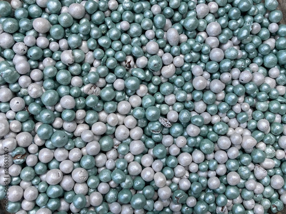 White and blue beads on a heap White and blue beads on a heap
