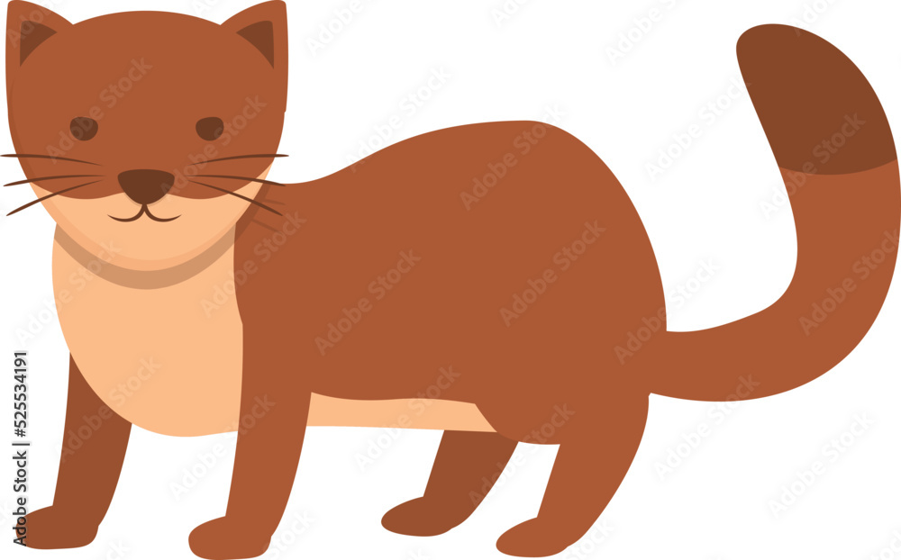 Obraz premium Fur weasel icon cartoon vector. Cute animal. Alaska ferret