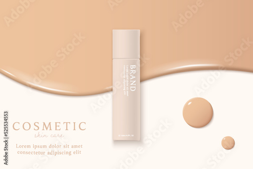 Leinwand Poster liquid foundation and cosmetics product ads template.