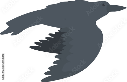 Speed crow fly icon cartoon vector. Bird fly. Viking tattoo