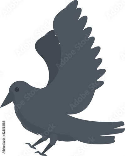 Rabe crow icon cartoon vector. Feather art. Ink flying