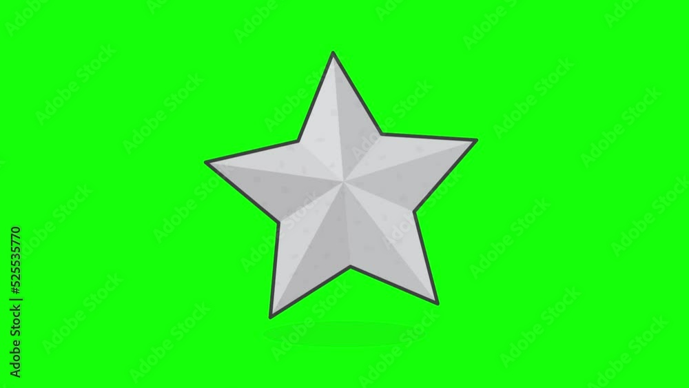 Shiny Star On Green Screen Background. 3D Star Animation Shiny Star On Green Screen Background. 3D Star Animation