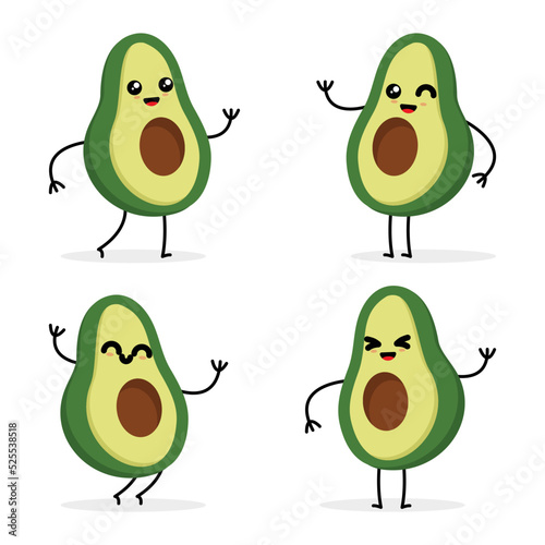 Vector illustration cartoon character avocado