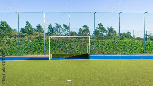 Hockey Goals Fence Netting Astro Surface Pitch Sports Field Outdoors Arena.