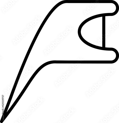 Profession and occupation concept. Modern outline sign drawn in flat style. Editable stroke. Vector monochrome isolated line icon of dental floss