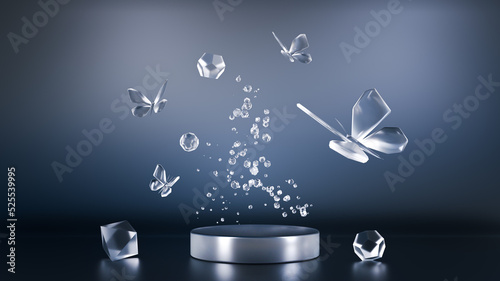 Canvas Print geometric abstract scene 3d render background