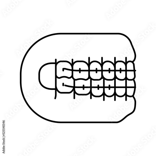 orthodontics dental care line icon vector illustration