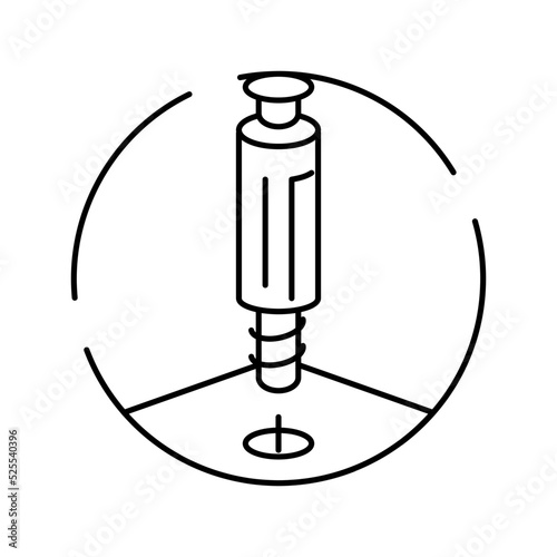 insert metal screw assembly furniture line icon vector illustration