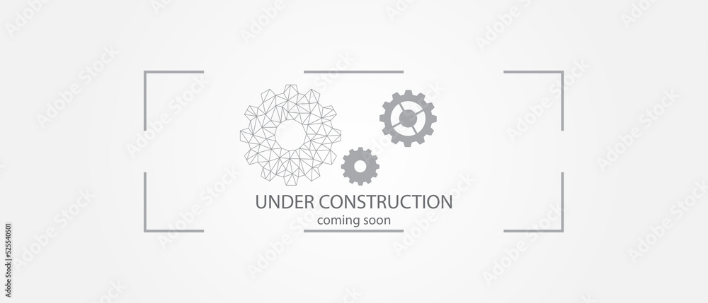 Foto Under construction simple sign on gray background
