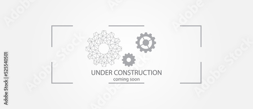 Under construction simple sign on grey background