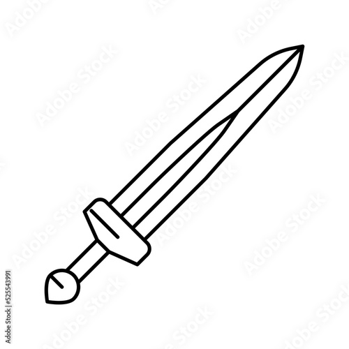sword viking line icon vector illustration