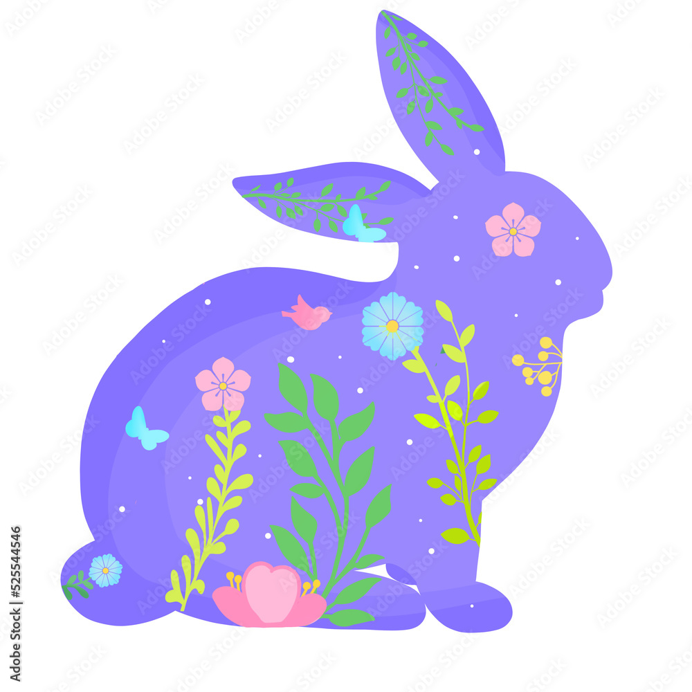 rabbit animal in folk style patterned design rabbit animal in folk style patterned design