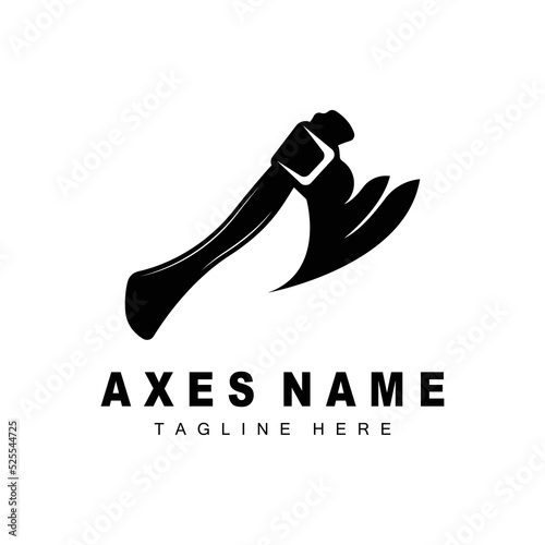 Ax Logo Design, War Tool Illustration and Woodcutter Vector