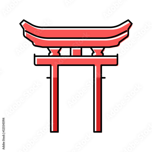 shinto religion color icon vector illustration