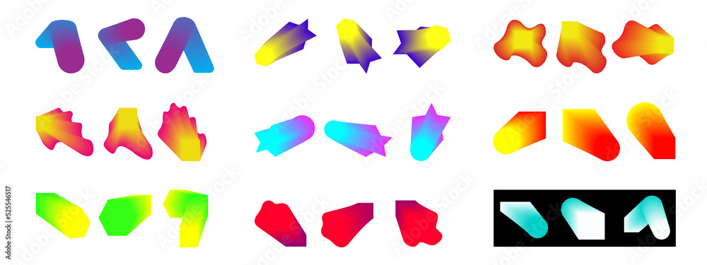 Set of abstract modern graphic elements. Dynamic colored shapes. Template for logo design, flyer or presentation. illustration. Set of abstract modern graphic elements. Dynamic colored shapes. Template for logo design, flyer or presentation. illustration.