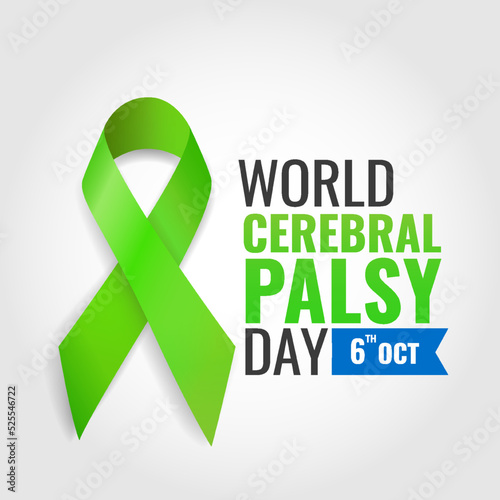 Vector Illustration of World Cerebral Palsy Day. Ribbon
