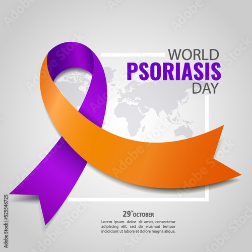 Vector Illustration of World Psoriasis Day. Ribbon
