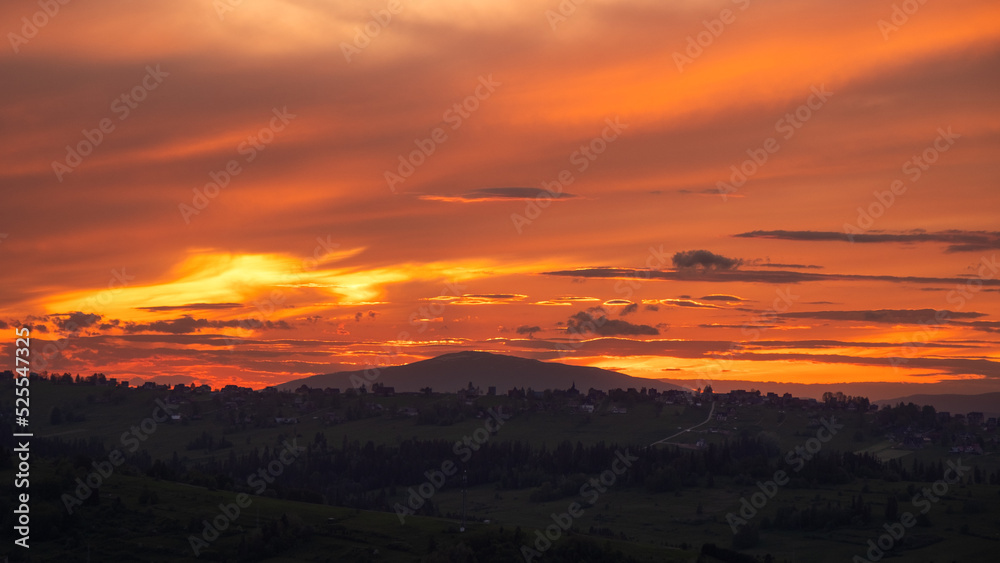 Gliczarów Górny zachód słońca