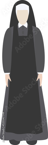 Nun in black Flat style. 