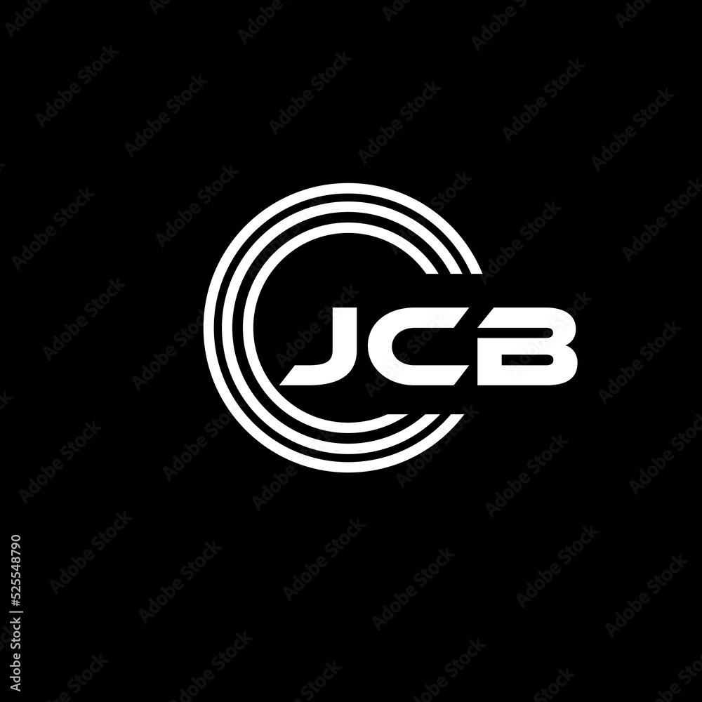 JCB letter logo. JCB letter logo concept. JCB letter logo and black backround. black and white. JCB letter logo. JCB letter logo concept. JCB letter logo and black backround. black and white.