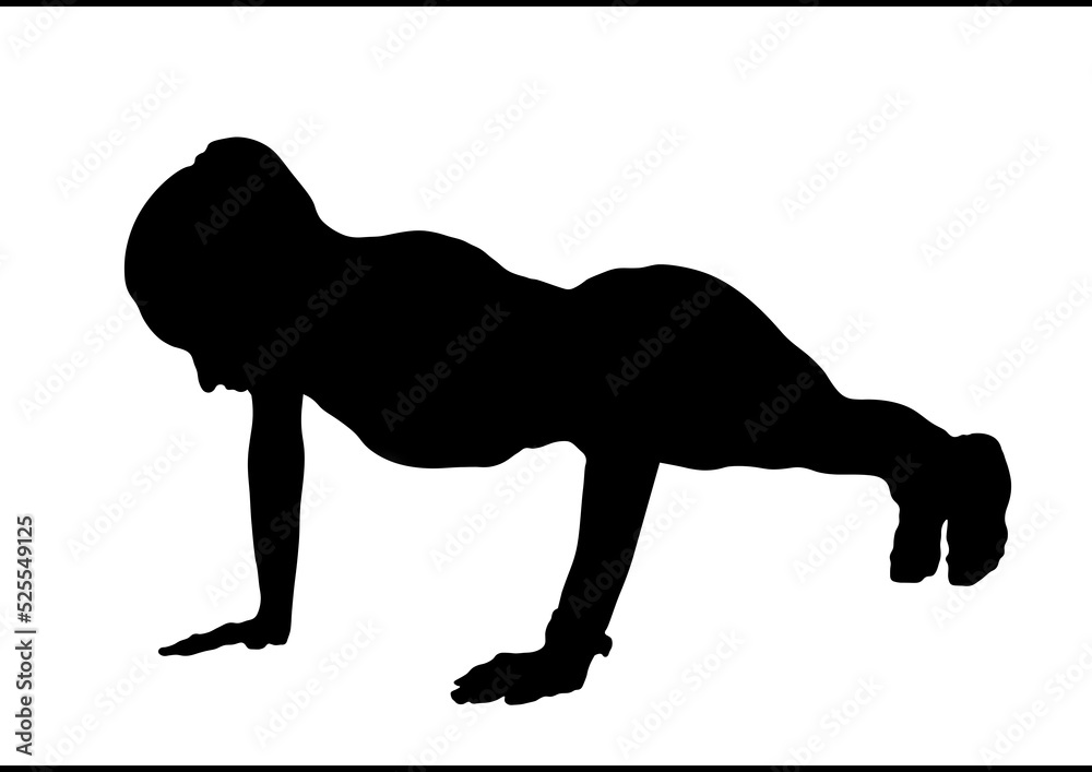 Silhouette of woman working out at gym 