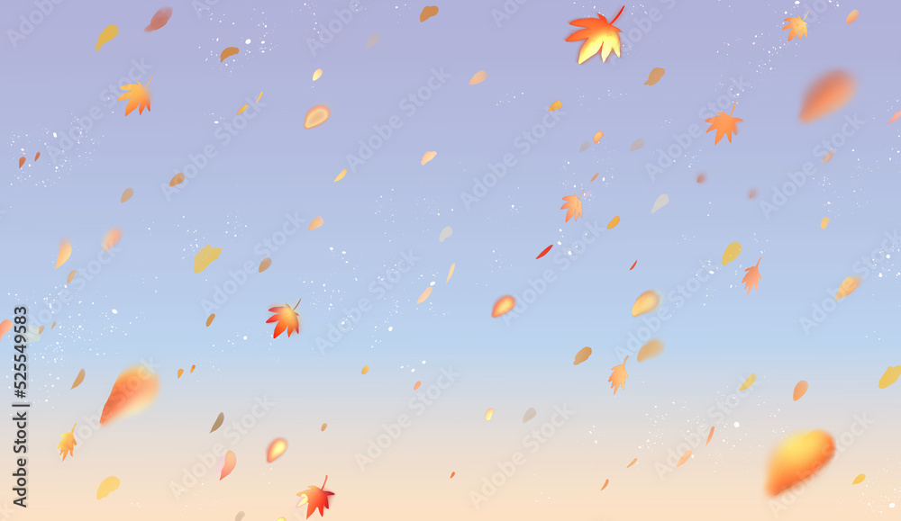 Fototapeta premium 落ち葉が舞い散る背景