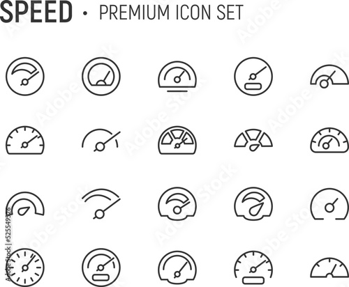 Editable vector pack of speed line icons.