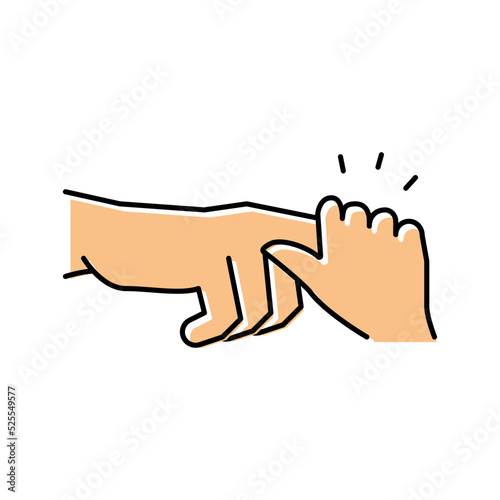 palmar grasp reflex color icon vector illustration